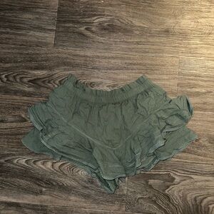 Women's Green Ruffle Skort